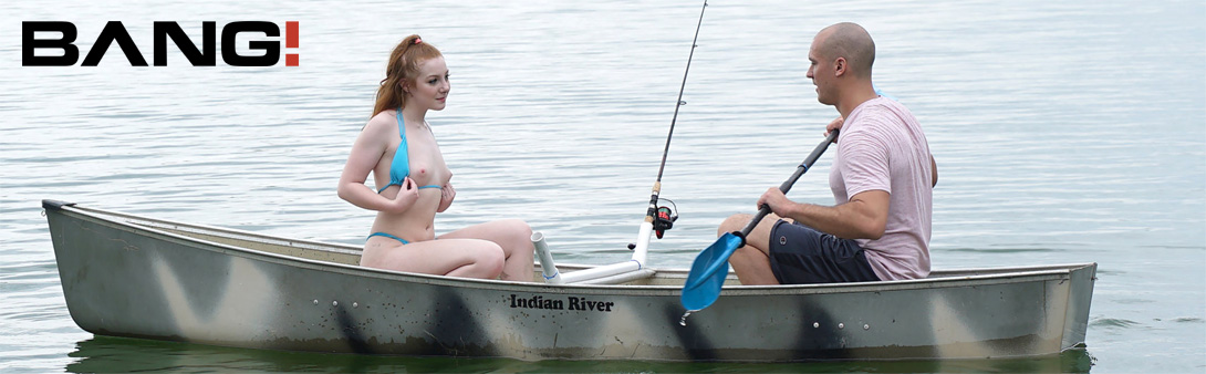 Fishing Sex - Amber Addis interrupts fishing on the lake for wild public sex